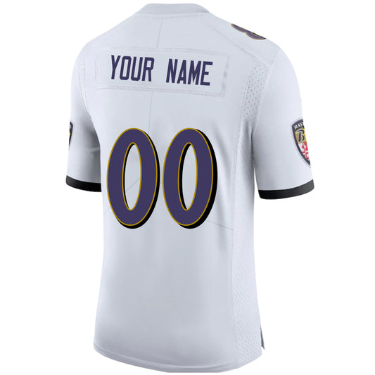 Custom B.Ravens White Customized Vapor Untouchable Player Limited Football Jerseys
