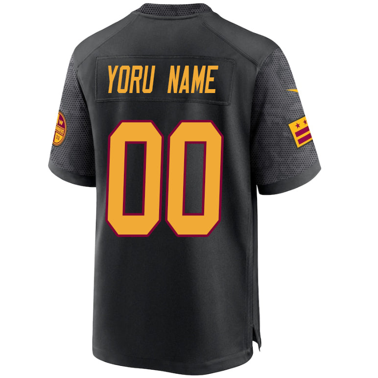 Custom W.Commanders Black Stitched Player Vapor Game Football Jerseys