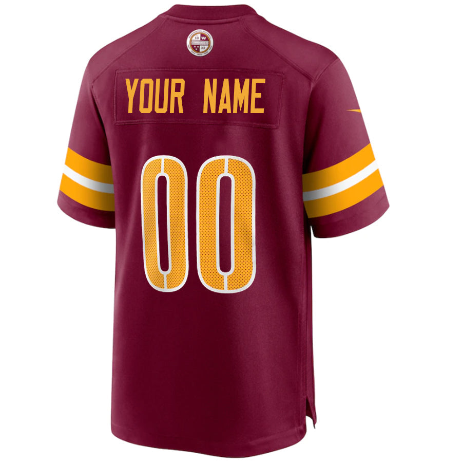 Custom W.Commanders Burgundy Game Football Jerseys -Stitched American Jerseys