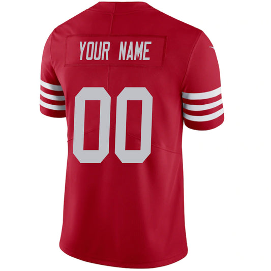Custom SF.49ers Red Stitched Player Vapor Elite Football Jerseys