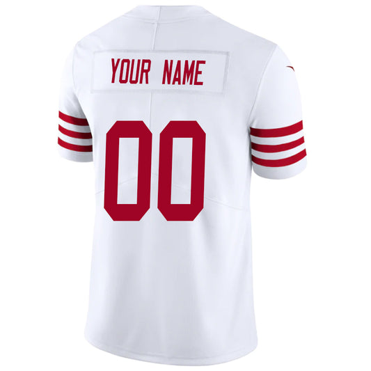 Custom SF.49ers White Stitched Player Vapor Elite Football Jerseys