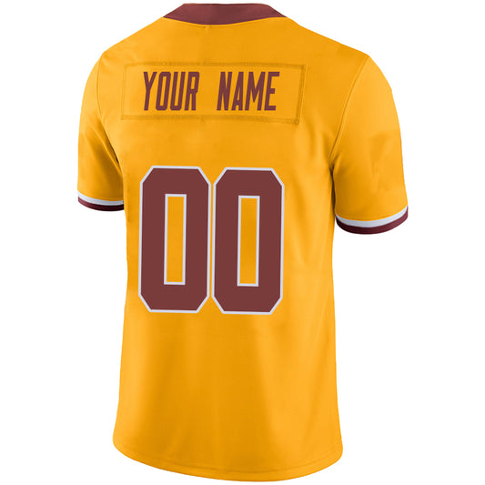Custom W.Commanders Gold Stitched Player Vapor Game Football Jerseys