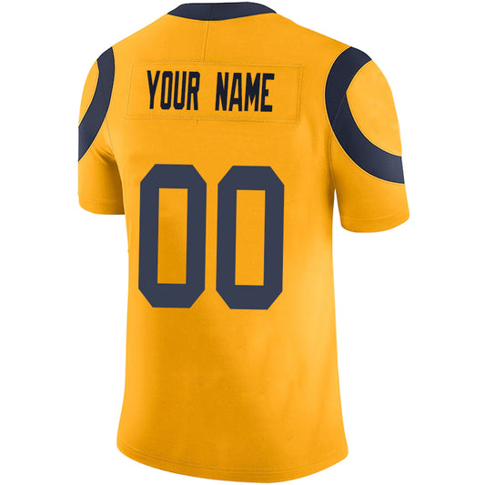 Custom LA.Rams Gold Stitched Player Vapor Game Football Jerseys