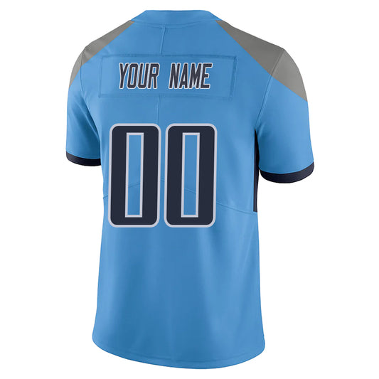 Custom T.Titans Blue Stitched Player Vapor Game Football Jerseys
