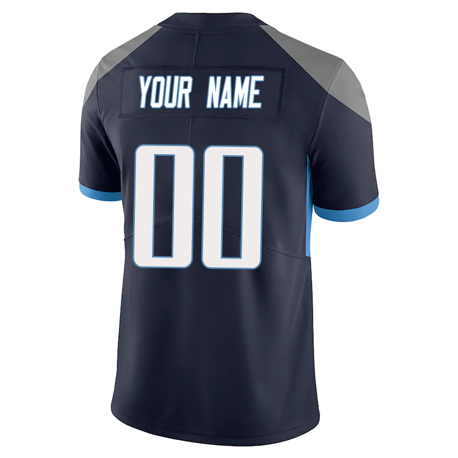 Custom T.Titans Navy Stitched Player Vapor Game Football Jerseys