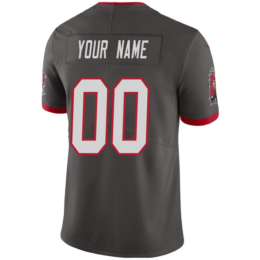 Custom TB.Buccaneers Pewter Stitched Player Vapor Game Football Jerseys