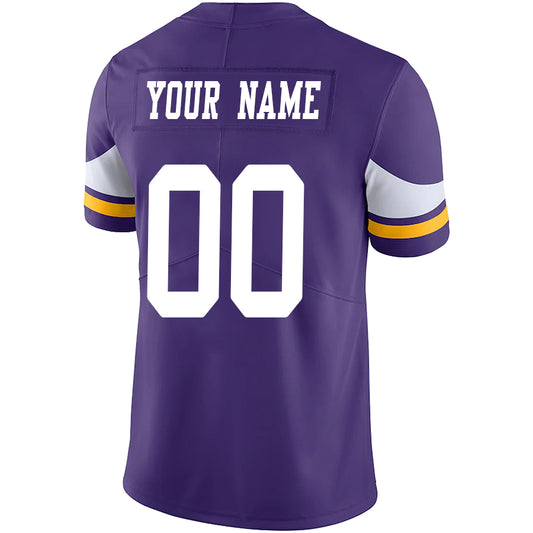 Custom M.Vikings Purple Stitched Player Vapor Game Football Jerseys