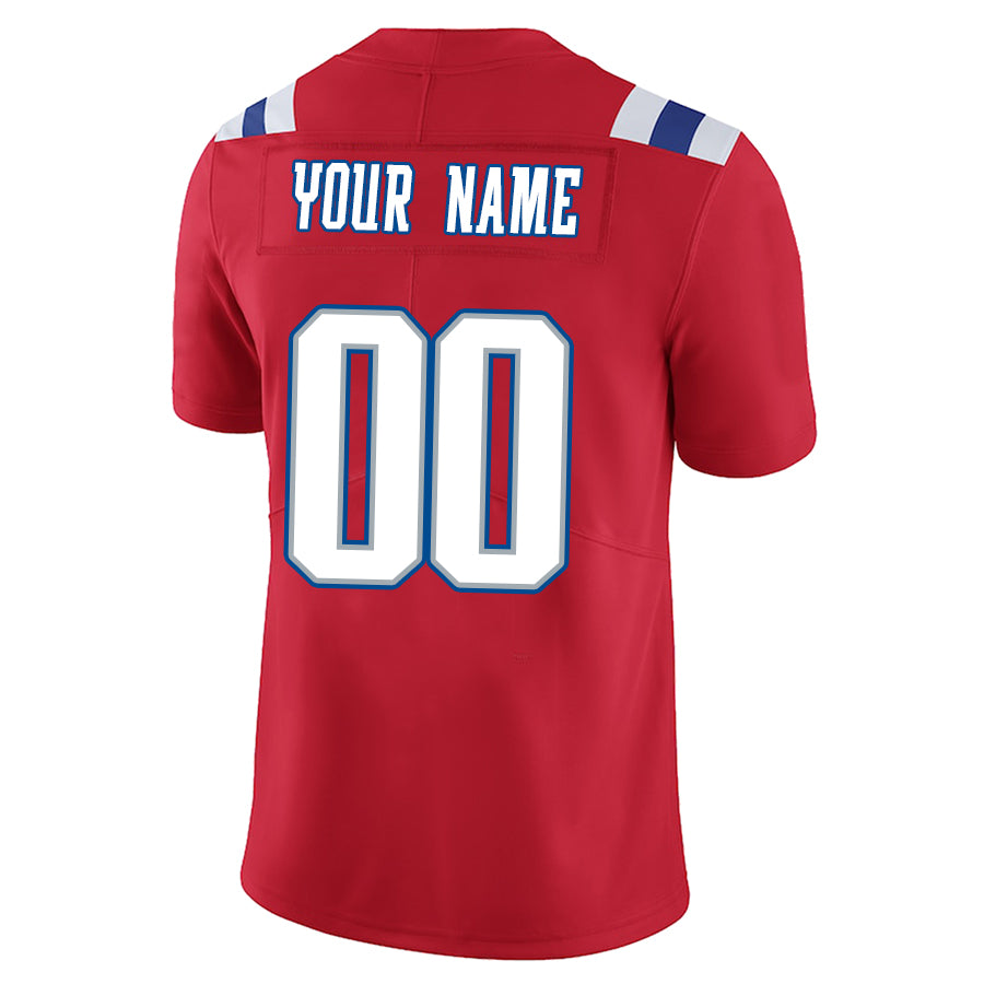 Custom NE.Patriots Red Stitched Player Game Football Jerseys