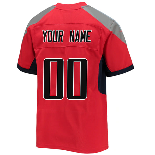 Custom T.Titans Red Stitched Player Vapor Game Football Jerseys