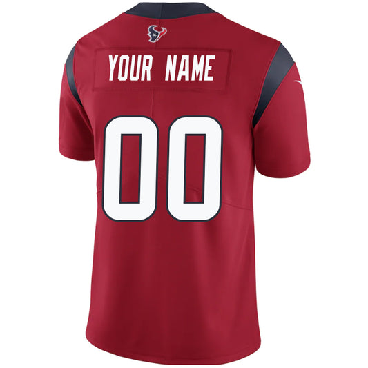 Custom H.Texans Red Stitched Player Game Football Jerseys