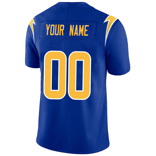 Custom LA.Chargers Royal Stitched Player Vapor Game Football Jerseys