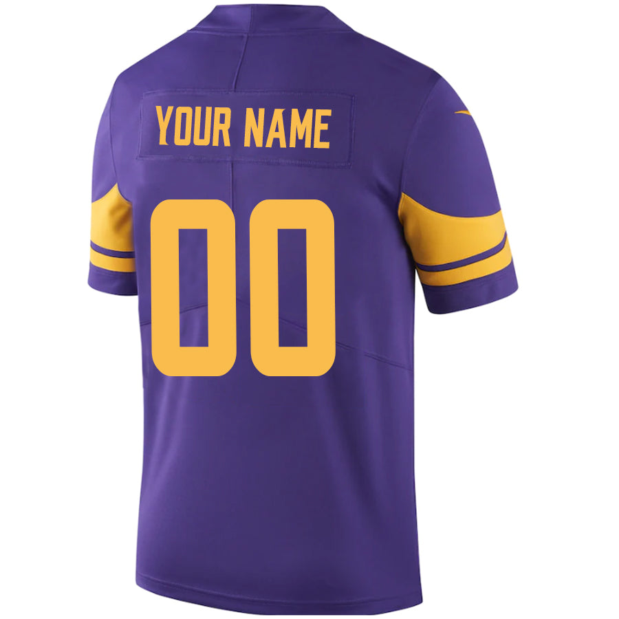 Custom M.Vikings Purple Stitched Player Vapor Elite Football Jerseys