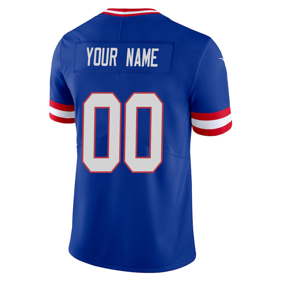 Custom NY.Giants Royal Stitched Player Vapor Elite Football Jerseys