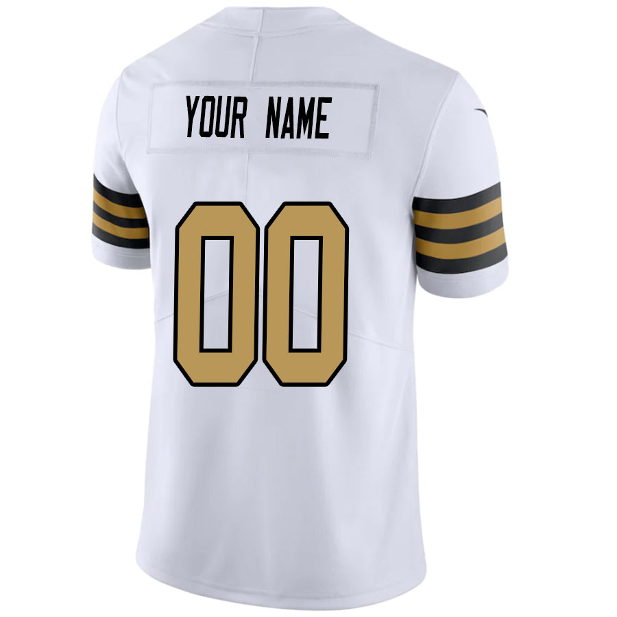 Custom NO.Saints White Stitched Player Vapor Elite Football Jerseys