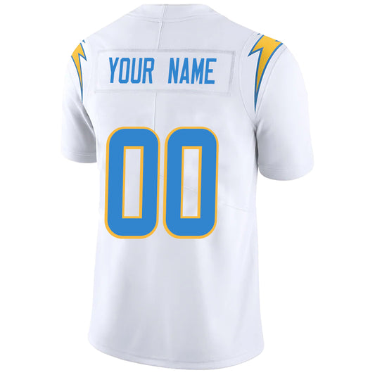 Custom LA.Chargers White Stitched Player Vapor Game Football Jerseys
