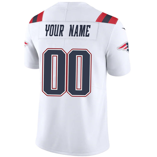 Custom NE.Patriots White Stitched Player Game Football Jerseys