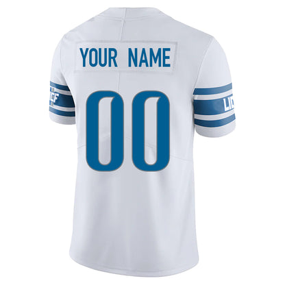 Custom D.Lions White Stitched Player Vapor Game Football Jerseys