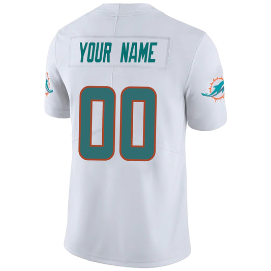 Custom M.Dolphins White Stitched Player Vapor Game Football Jerseys