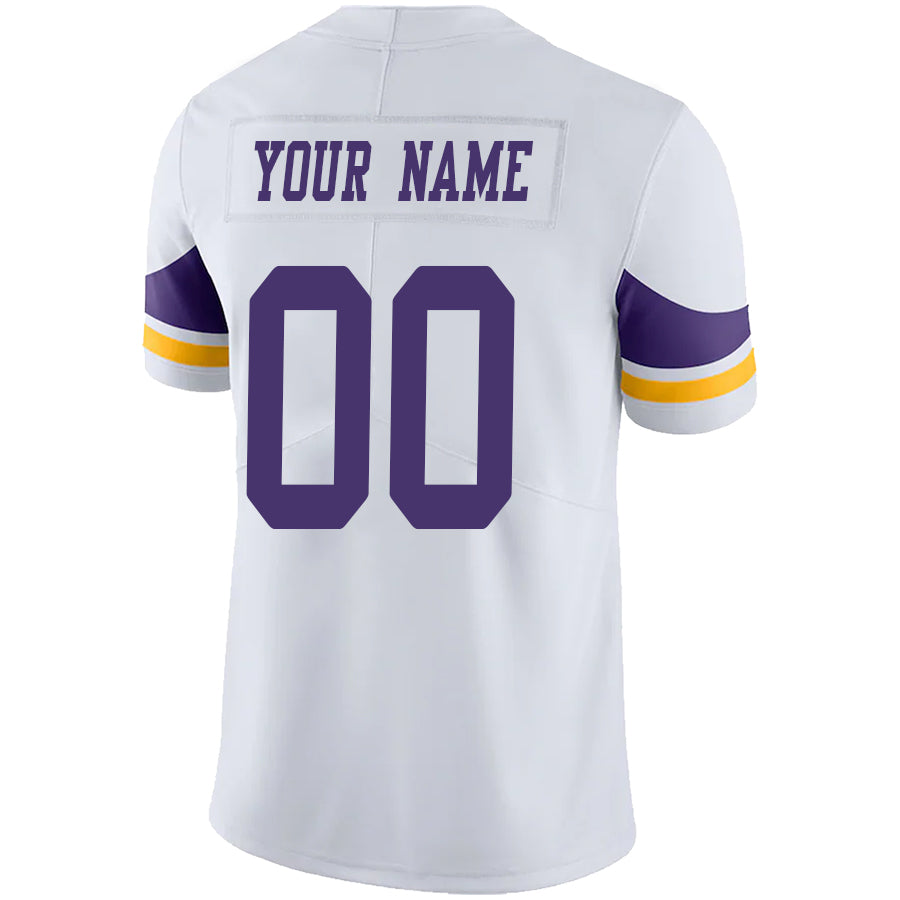 Custom M.Vikings White Stitched Player Vapor Elite Football Jerseys