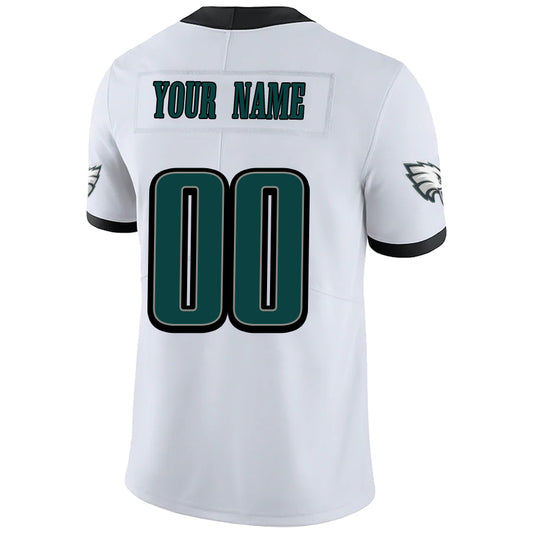 Custom P.Eagles White Stitched Player Vapor Game Football Jerseys