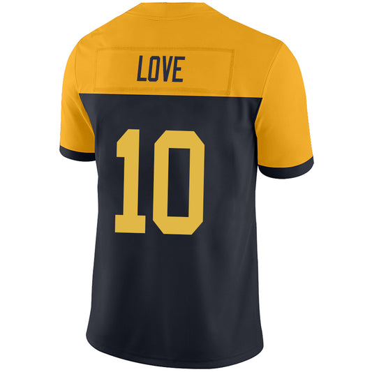 GB.Packer #10  Jordan Love Navy Stitched Player Game Football Jerseys