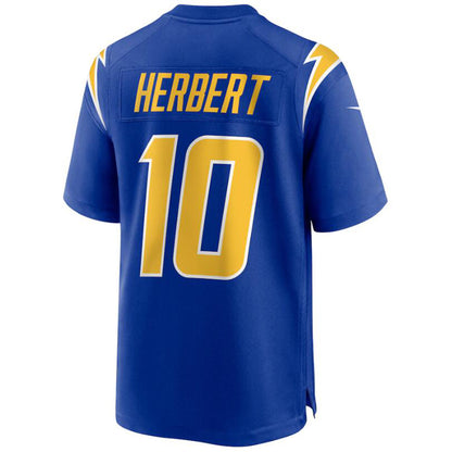 LA.Chargers #10 Justin Herbert Royal Stitched Player Game Football Jerseys