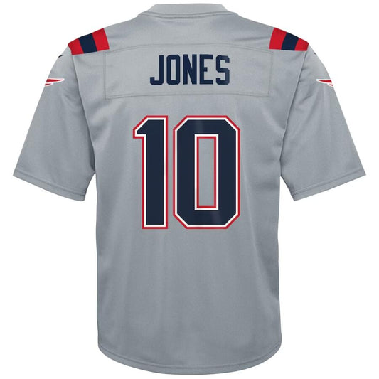 NE.Patriots #10 Mac Jones Gray Stitched Player Inverted Game Football Jerseys
