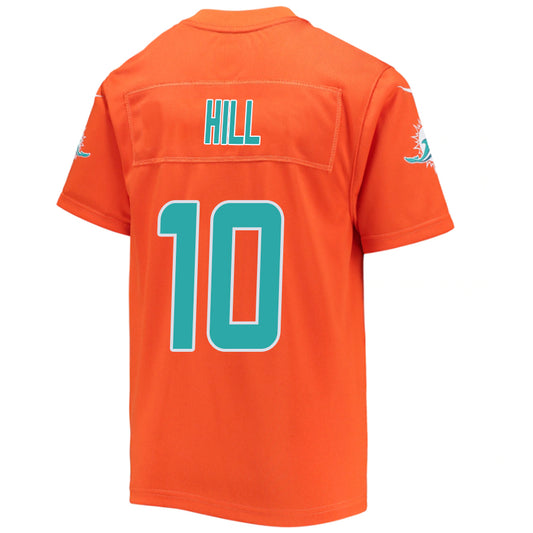 M.Dolphins #10 Tyreek Hill Orange Stitched Player Game Football Jerseys