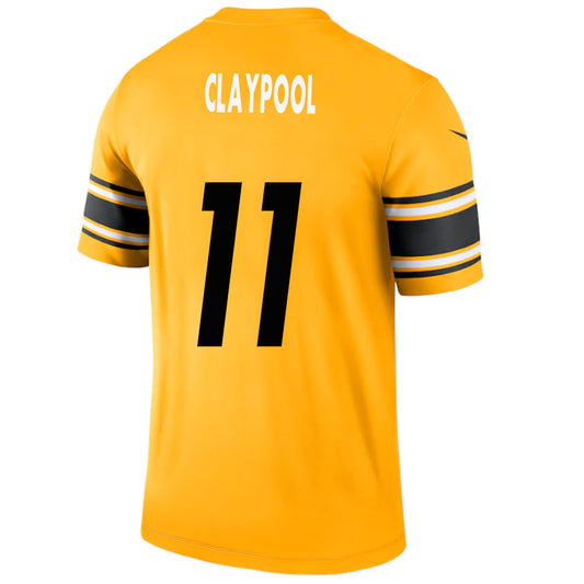 P.Steelers #11 Chase Claypool Gold Stitched Player Game Football Jerseys