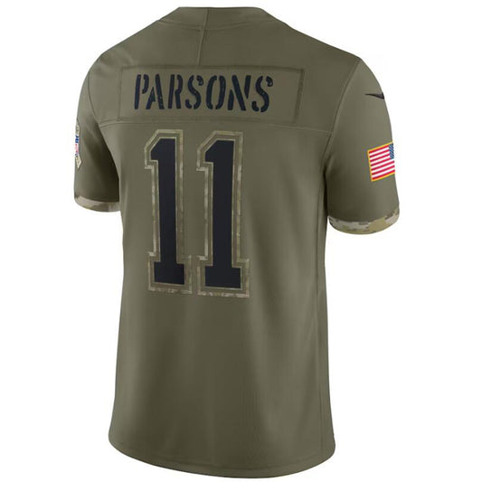 D.Cowboys #11 Micah Parsons Olive 2022 Salute To Service Player Football Jerseys