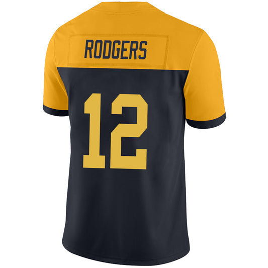 GB.Packer #12 Aaron Rodgers Navy Stitched Player Game Football Jerseys