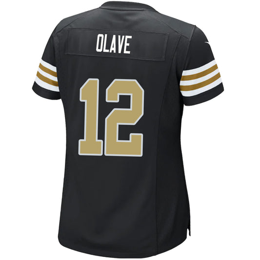 NO.Saints #12 Chris Olave Black Stitched Player Vapor Game Football Jerseys