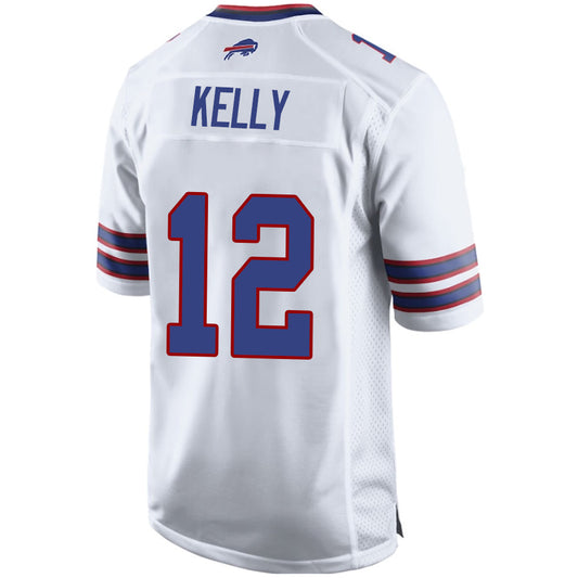 B.Bills #12 Jim Kelly White Stitched Player Game Jersey American Stitched Football Jerseys