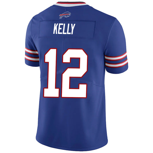 B.Bills #12 Jim Kelly Royal Stitched Player Game Football Jerseys