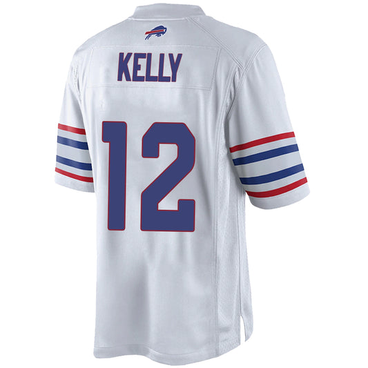 B.Bills #12 Jim Kelly Royal Stitched Player Vapor Game Jersey American Stitched Football Jerseys