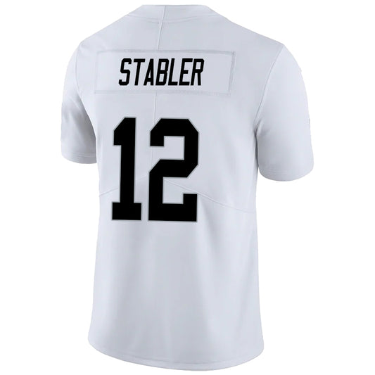 LV.Raiders #12 Ken Stabler White Stitched Player Vapor Game Football Jerseys