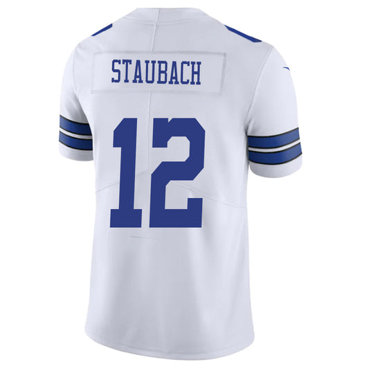 D.Cowboys #12 Roger Staubach White Stitched Player Game Football Jerseys