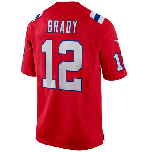 NE.Patriots #12 Tom Brady Red Stitched Player Game Football Jerseys