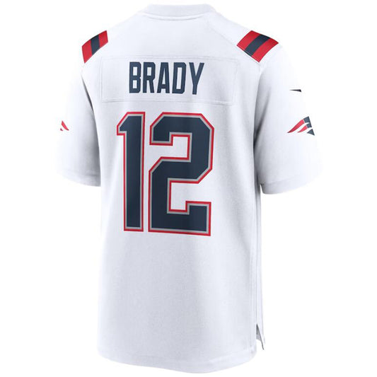 NE.Patriots #12 Tom Brady White Stitched Player Game Football Jerseys