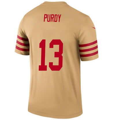 SF.49ers #13 Brock Purdy Gold Stitched Player Vapor Game Football Jerseys