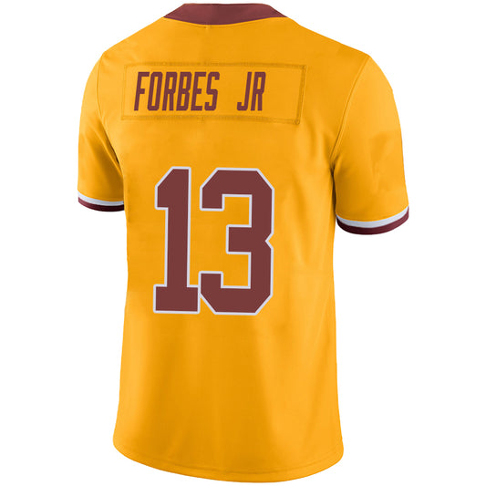 W.Commanders #13 Emmanuel Forbes 2023 Draft First Round Pick Game Jersey -Gold Stitched American Football Jerseys