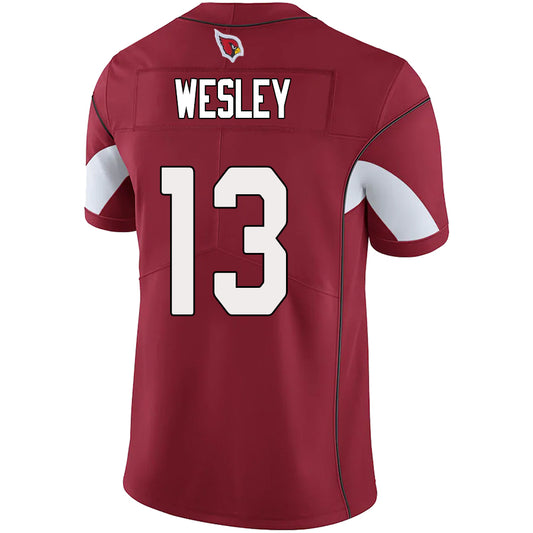 A.Cardinal 13# Antoine Wesley Red Stitched Player Vapor Game Football Jerseys