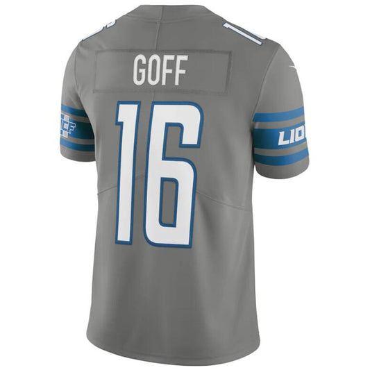 D.Lions #16 Jared Goff Gray Stitched Player Game Football Jerseys