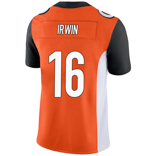 C.Bengals #16 Trenton Irwin Orange Stitched Player Game Football Jerseys