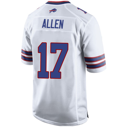 B.Bills #17 Josh Allen White Stitched Player Game Jersey American Stitched Football Jerseys