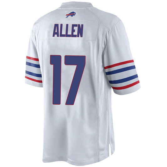 B.Bills #17 Josh Allen White Stitched Player Vapor Game Jersey American Stitched Football Jerseys
