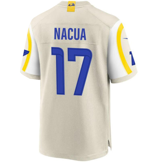 LA.Rams #17 Puka Nacua Bone Stitched Player Vapor Game Football Jerseys