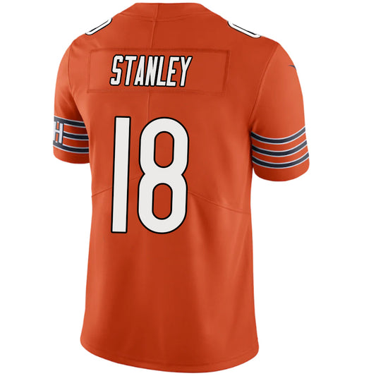 C.Bears #18 Jayson Stanley Orange Stitched Player Vapor Game Football Jerseys