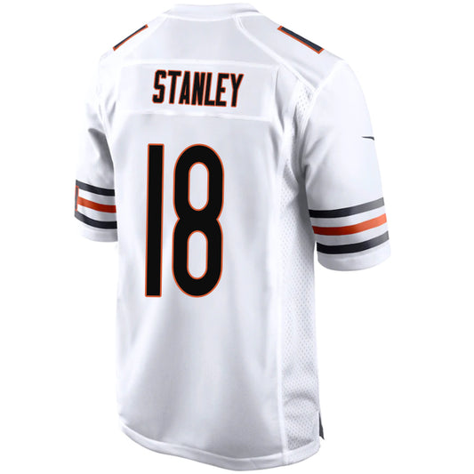 C.Bears #18 Jayson Stanley White Stitched Player Vapor Game Football Jerseys