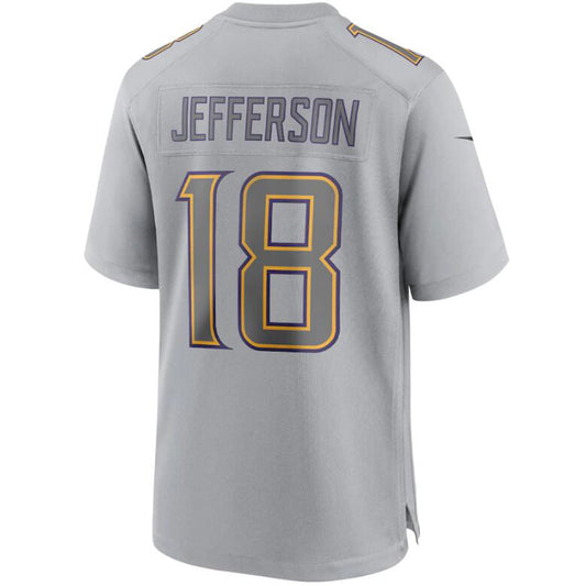 M.Vikings #18 Justin Jefferson Gray Stitched Player Game Football Jerseys